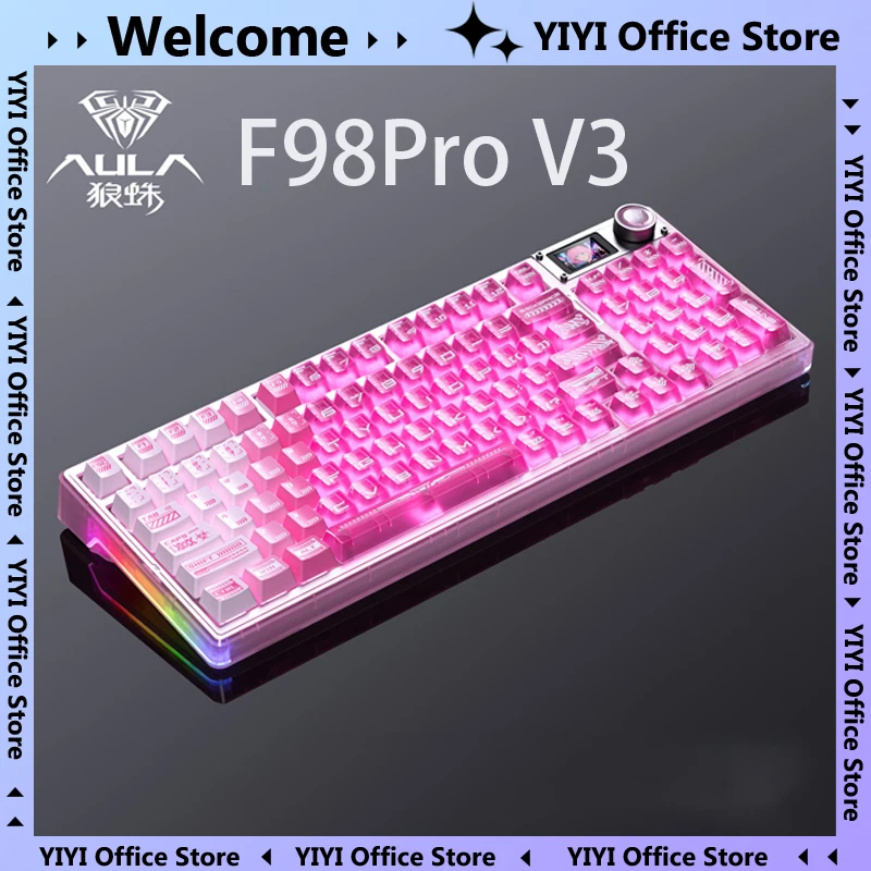 AULA F98Pro V3 3-Mode Mechanical Keyboard Gasket Hot Swap 1.14