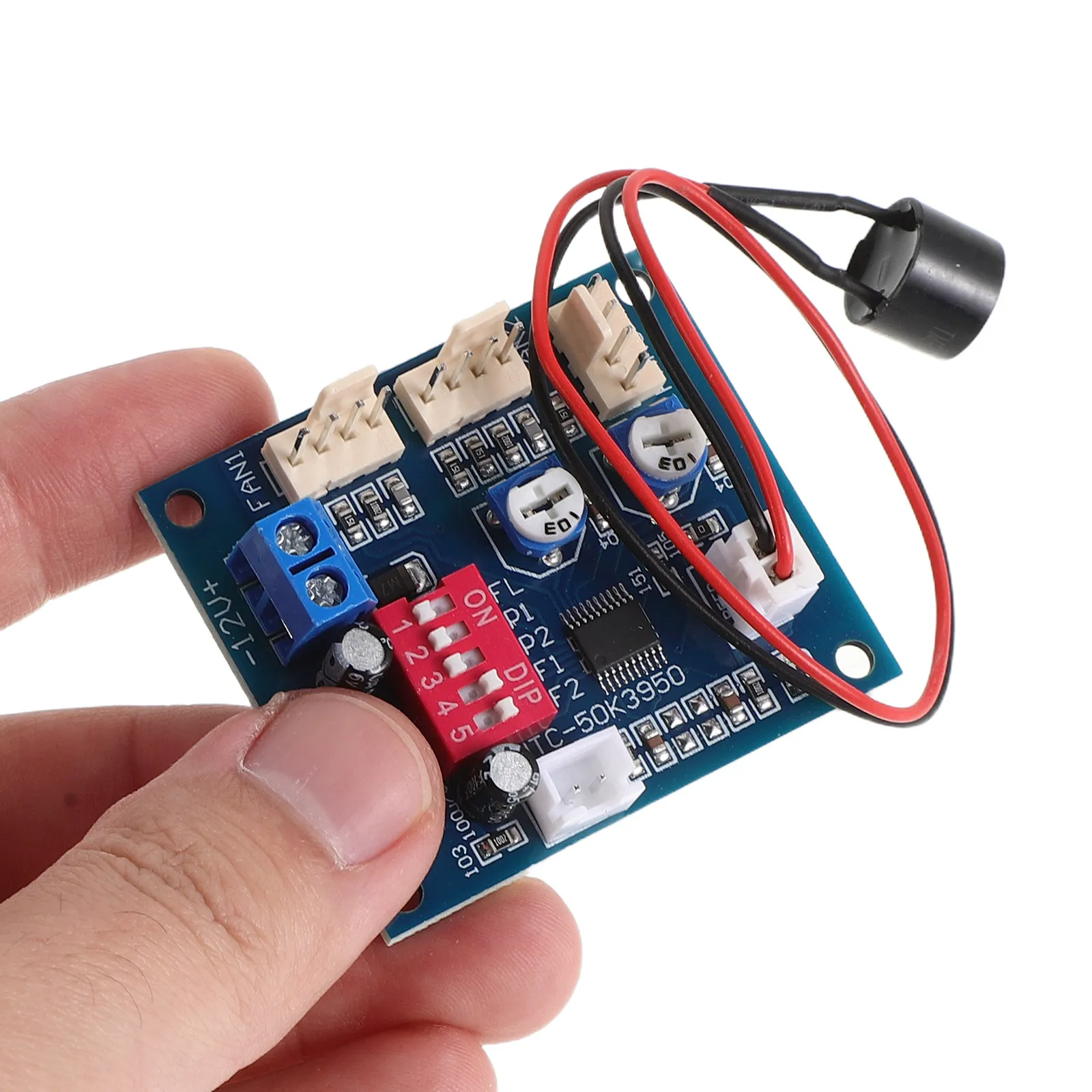 Dc 12V 4 Wire Pwm Pc Fan Temperature Control Speed Controller Module High Temperature Alarm 1.97x1.73 Inch Pc CPU Cooling Wind
