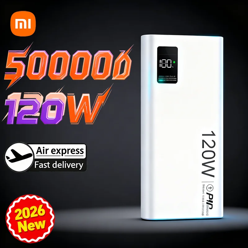 Xiaomi 120 Вт Быстрая зарядка 500000 мАч Портативное зарядное устройство Power Bank большой емкости Powerbank для iPhone Samsung 2026 Новый Xiaomi 120 Вт Быстрая зарядка 500000 мАч Портативное зарядное устройство Power Bank большой емкости Powerbank для iPhone Samsung 2026 Новый
