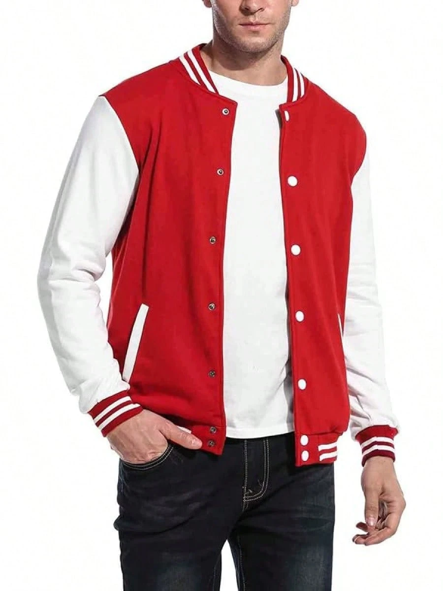 

Мужская модная спортивная куртка, повседневная облегающая хлопковая бейсбольная куртка-бомбер с надписью, уличная бейсбольная куртка