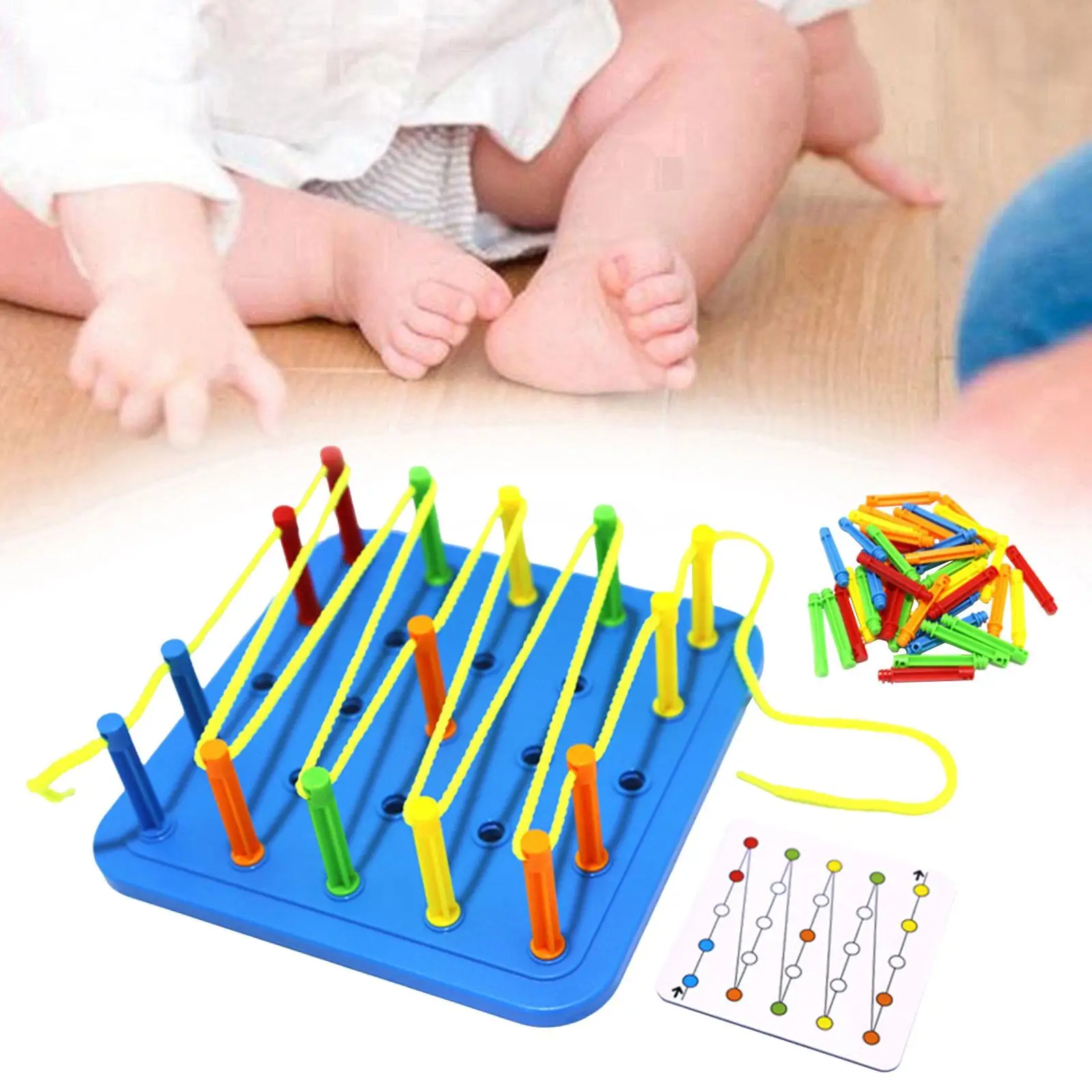 Rope Threading Game Preschool Learning Activities Montessori Travel Toy for 1 2 3 4 5 6 Boy and Girls Birthday Gift Kids