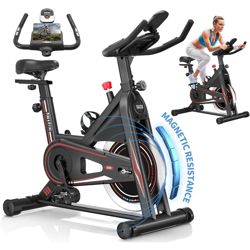 

Exercise Bike, Silent Magnetic Resistance Stationary Bike for Home Capacity, Workout Bike with Comfortable Seat Cushion