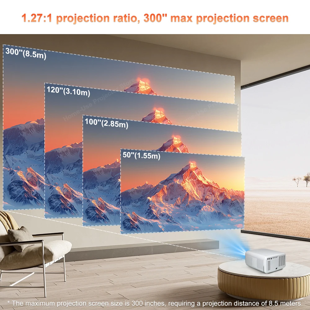 FlixTone D9W Ultra Full HD 1080Pโปรเจคเตอร์ 4K 3000 ANSI Android 12 Theater Beamโปรเจคเตอร์สําหรับบ้านการประชุมกลางแจ้งVideo Beamer