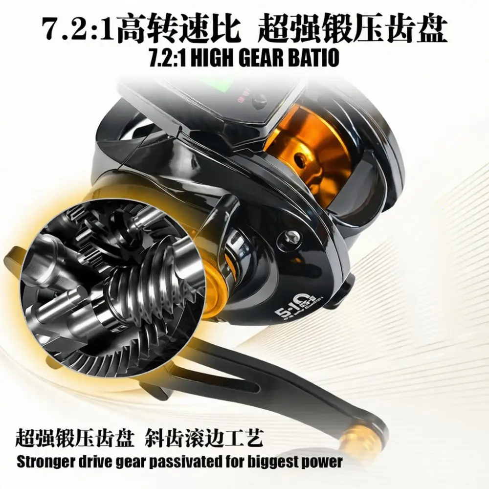 Saltwater Baitcasting Reel Big Screen Digital Display Baitcaster Fishing Gear With Drag Alarm For Sea Boat Fishing