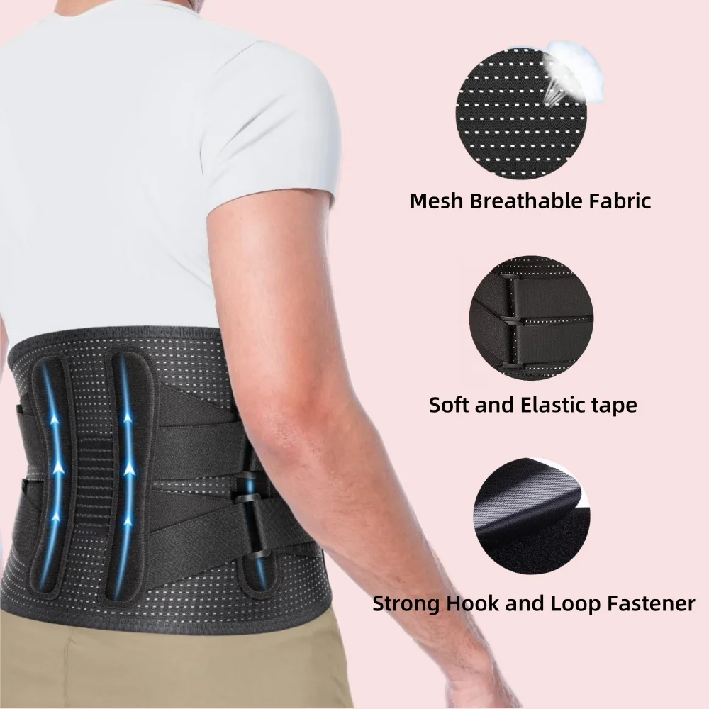 Back Brace Support for Lower Back Designed for Women & Men Provides Lumbar Support for Herniated Discs Heavy Lifting Breathable