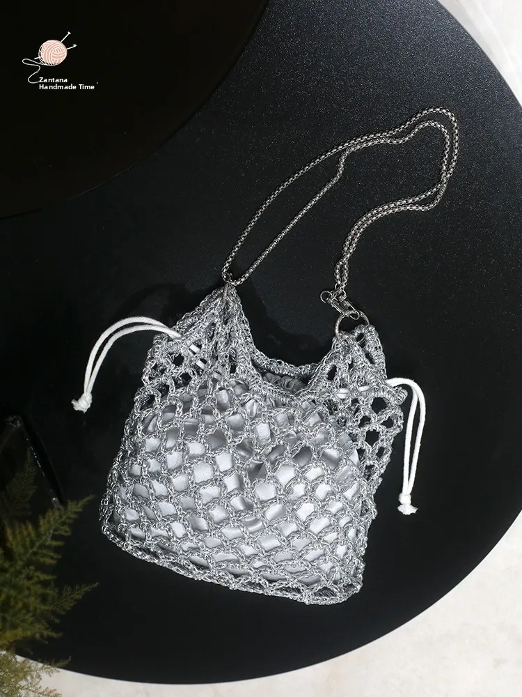 

Cool Silver Starlight Me Bag Комплект материалов для вязания крючком Ручная работа DIY Крючок Игольная сумка Пряжа Средняя тонкая пряжа Свободная па Происхождение Китай