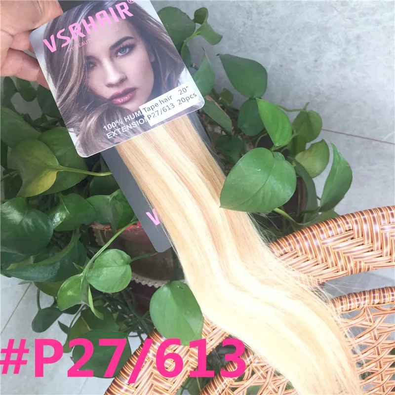 Piano Color Tape In Human Hair Extensions 100% Human Hair Tape Ins Length 14-24inch 2g/sheet 20pcs/pack