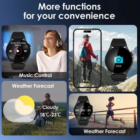 För Aura Active 2 GPS Smartklocka 5ATM Vattentät Inbyggd Dual-band GNSS Kompass Militär 150+ Sportlägen Herr Smartklocka 10 best sales klockor utan armband - №7