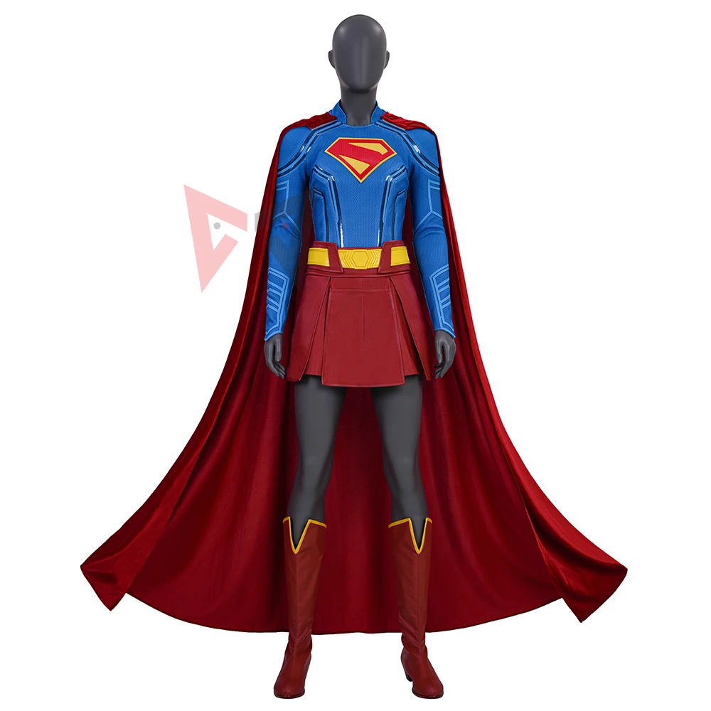 

New Kara Zor-El Supergirl Cosplay Costume Cloak Dress Jacket Boots To Choose For Game Party Halloween Custom Made