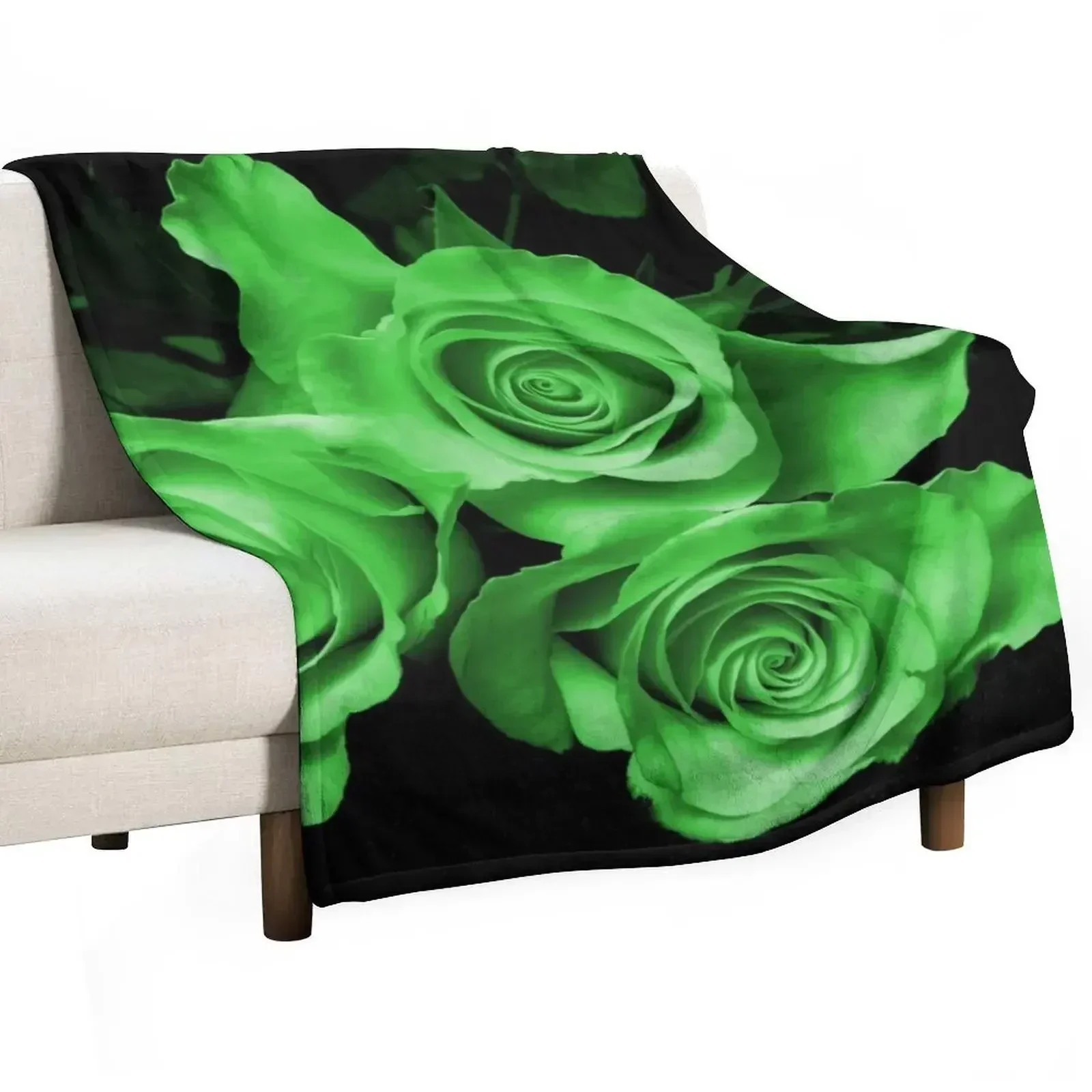 

Rose Garden Green Throw Blanket Heavy Hairys Blankets