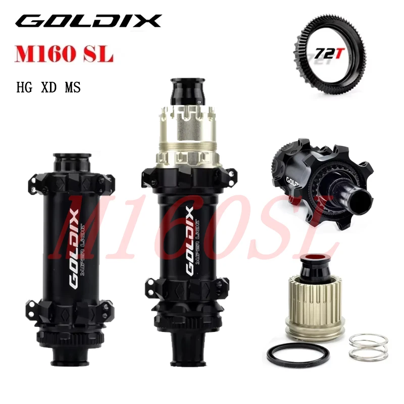 

GOLDIX M160 Super Light MTB Boost Hub XD Driver, 6-Bolt & CenterLock Disc, 28H 72T Ratchet Compatible with 11/12-Speed