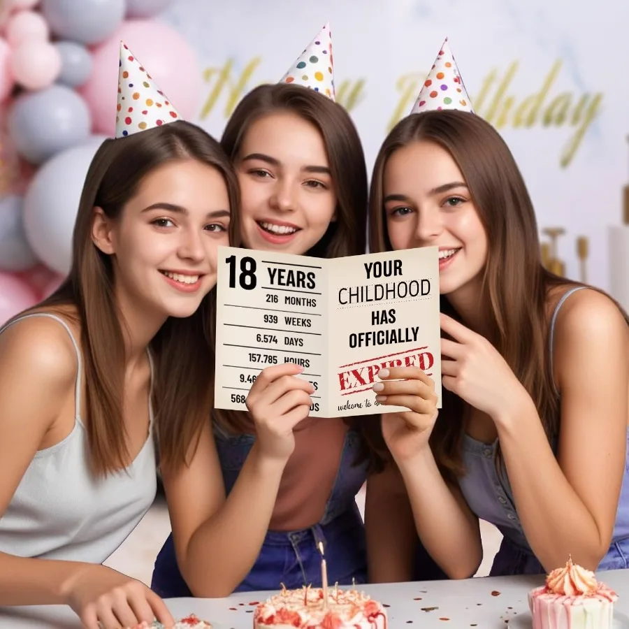 مضحك 18 سنة بطاقة عيد ميلاد للفتيات الفتيان صديق 18th بطاقة عيد ميلاد هدية لابن ابنة حفيدة ابنة سيس