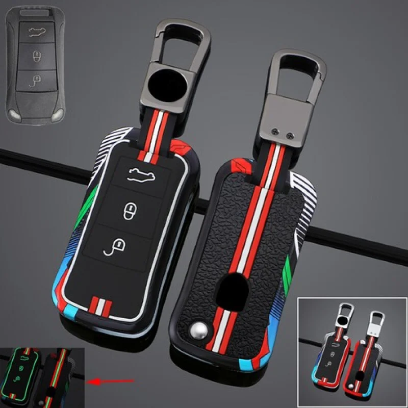 

A+ Zinc Alloy Silicone Car Remote Key Fob Case Cover For Porsche Cayenne 2006-2011