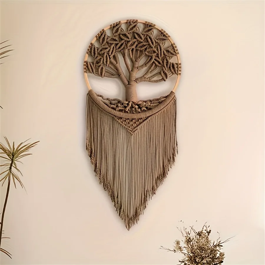 Tassel Woven Tree Of Life Tapestry Bohemian Wall Hanging, Bedroom And Living Room Hanging Decorations, Holiday Gifts.