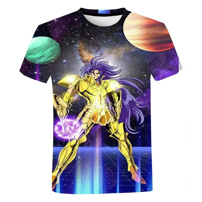 The Knights of The Zodiac Saint Seiya 3d T Shirt Man Women Harajuku Pullovers Short Sleeve O-neck Top Neutral Anime Tops Hip Hop