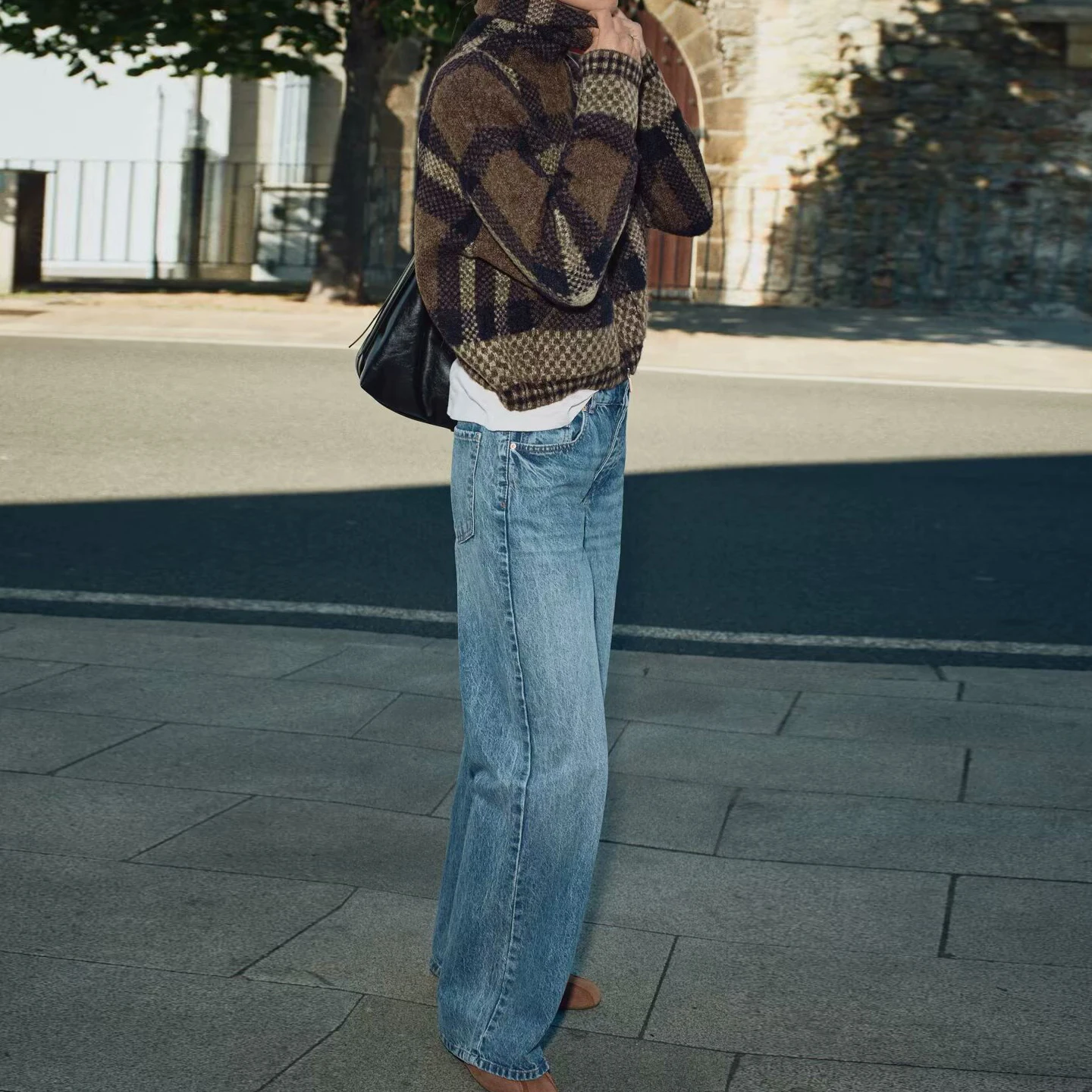 Z 2025 New Faion Personali tejido a cuadros piloto Jaet mujer ort prendas de vestir exteriores ajuste suelto largo Sve cierre de cremallera