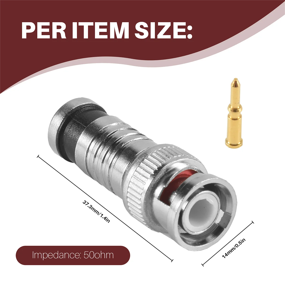 WHQT 10 peças conector de compressão BNC para câmeras CCTV com cabo coaxial RG59