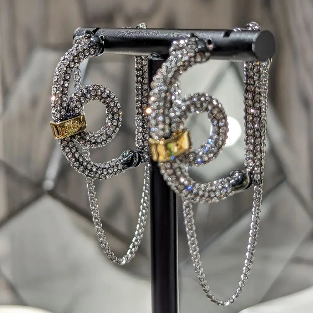 

AB/ Copper alloy full of zircon fringes design premium women's drop earrings for banquet jewelry.