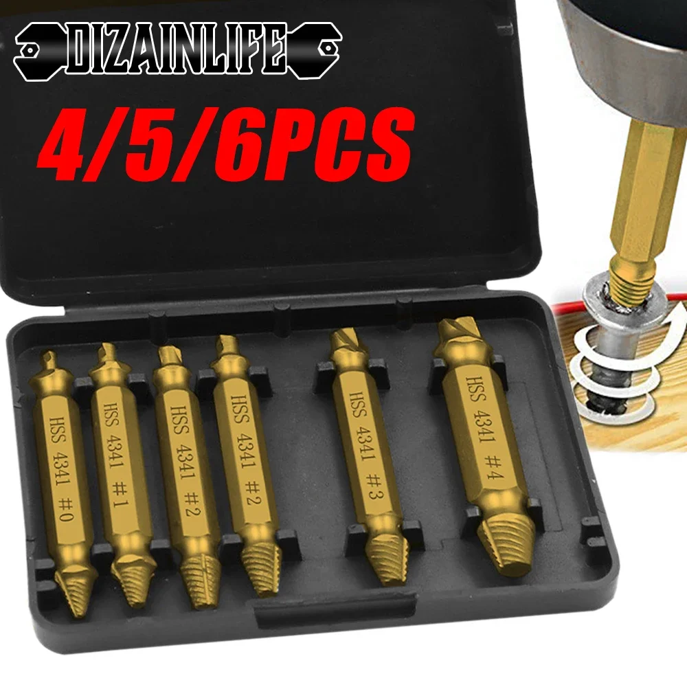 Damaged Screw Extractor Set - Easily Remove Broken Screws - Bolt Remover Kit