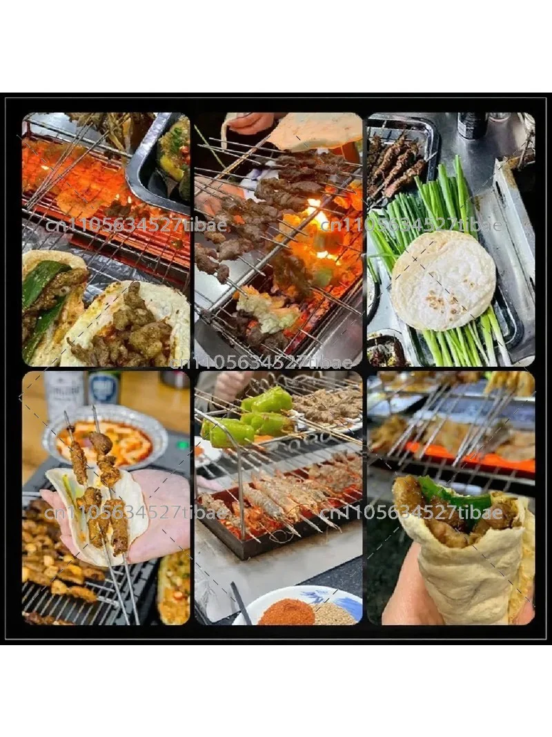 Stainless Steel Charcoal Grill Smokeless Outdoor Barbecue Commercial Stove Portable Camping Cooker