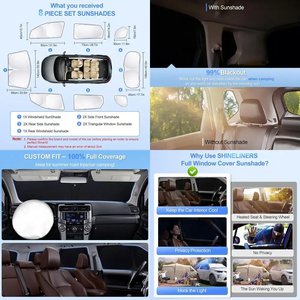 

Car Window Shades for 2016-2021 Tucson Models - Full Sun Protection, UV Blocking, Privacy for Outdoor Camping