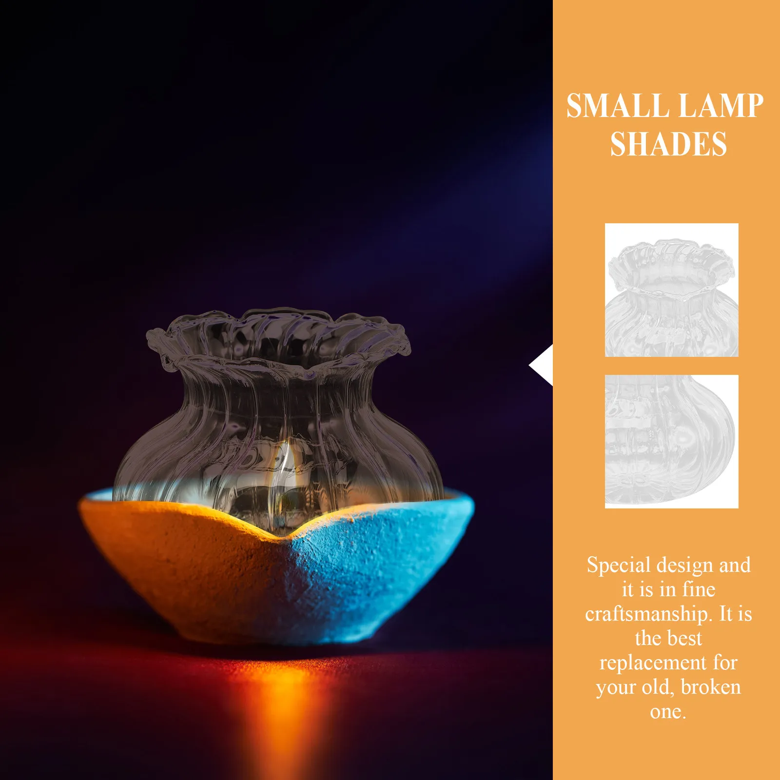 Oil Lamp Chimney Glass Shade 2 Pack 9cm Windproof Sturdy Replacement Cover for Indoor Lighting