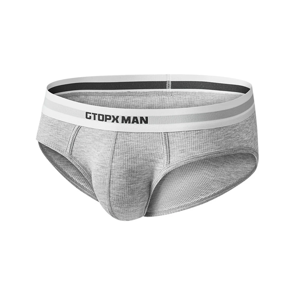 Elastic Briefs Gray Breathable Briefs Viscose Fabric Sexy Style Breathable Material High Stretch Men\'s Underwear