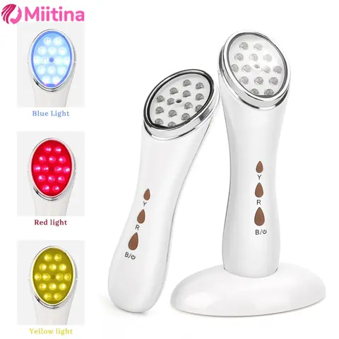 3 in 1 LED 스킨 케어 장치, 다기능 페이셜 펌 리프팅 마사지기, 미세 전류, 주름 방지, 미용 장치