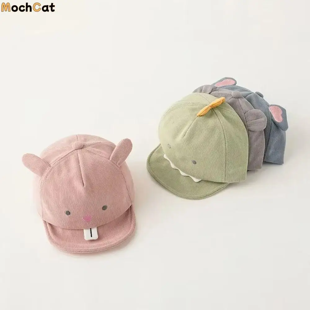 

Cute Animal Baby Baseball Hat Solid Color Soft Brim Cartoon Infant Peaked Cap Adjustable Comfortable Kids Sun Hats Outdoor