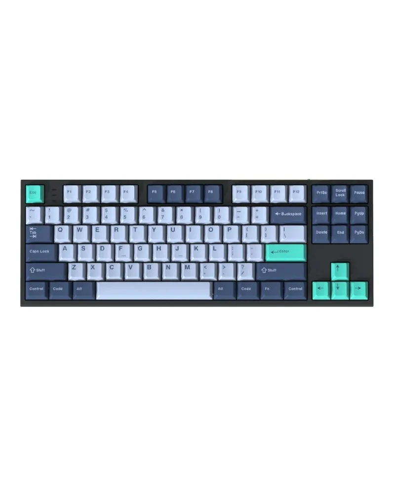 blue white with mint green accents pbt keycaps set durable high quality for gaming mechanical keyboards