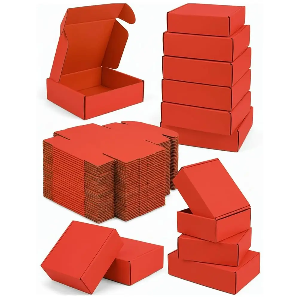 

Small Shipping Boxes 50 Pack, Corrugated Mailer Boxes 6 x 4 x 1.6 Inches, Cardboard Box Mailers for Packaging, Mailing, Gift