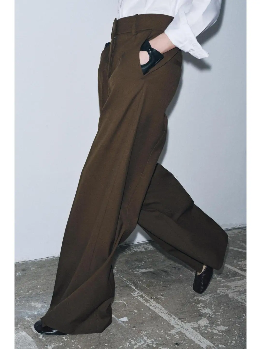 

Повседневные брюки с высокой талией для осени и зимы, модные, качественные, с угловыми деталями, универсальные, прямые брюки с высокой талией