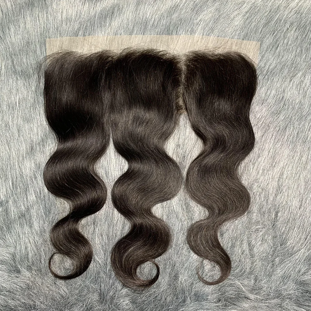 13x4 renda Frontal Remy Brasil dengan rambut bayi lurus rambut manusia renda penutup hanya dipotong warna alami 12 14 inci