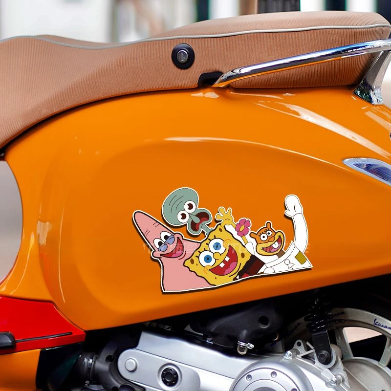 Autocollants Bob l'éponge SquarePants, autocollants de dessin animé mignon, autocollants de voiture kk, autocollants de moto, autocollants de décoration d'ordinateur, vente en gros