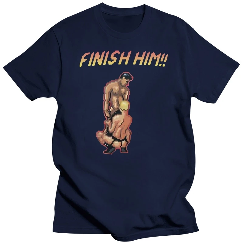 Finish Him!! Bj 16 Bits Video Game Funny Black T-Shirt Summer Tee Shirt