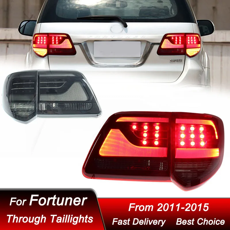 

Car styling Tail Lights For Toyota Fortuner 2011-2015 high style full LED Tail Lamp Dynamic Turn Signal Light Tail Lamp Assembly