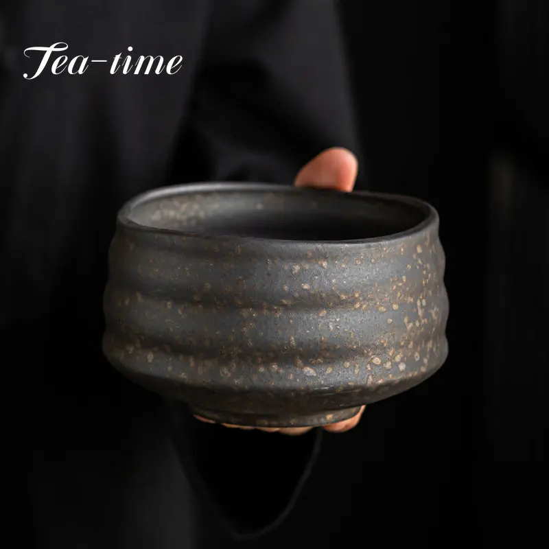 450ML Retro Rust Glaze Ceramic Tea Wash Jianshui Tea Dregs Bowl Tea Residue Barrel Kung Fu Tea Set Tea Ceremony Accessories