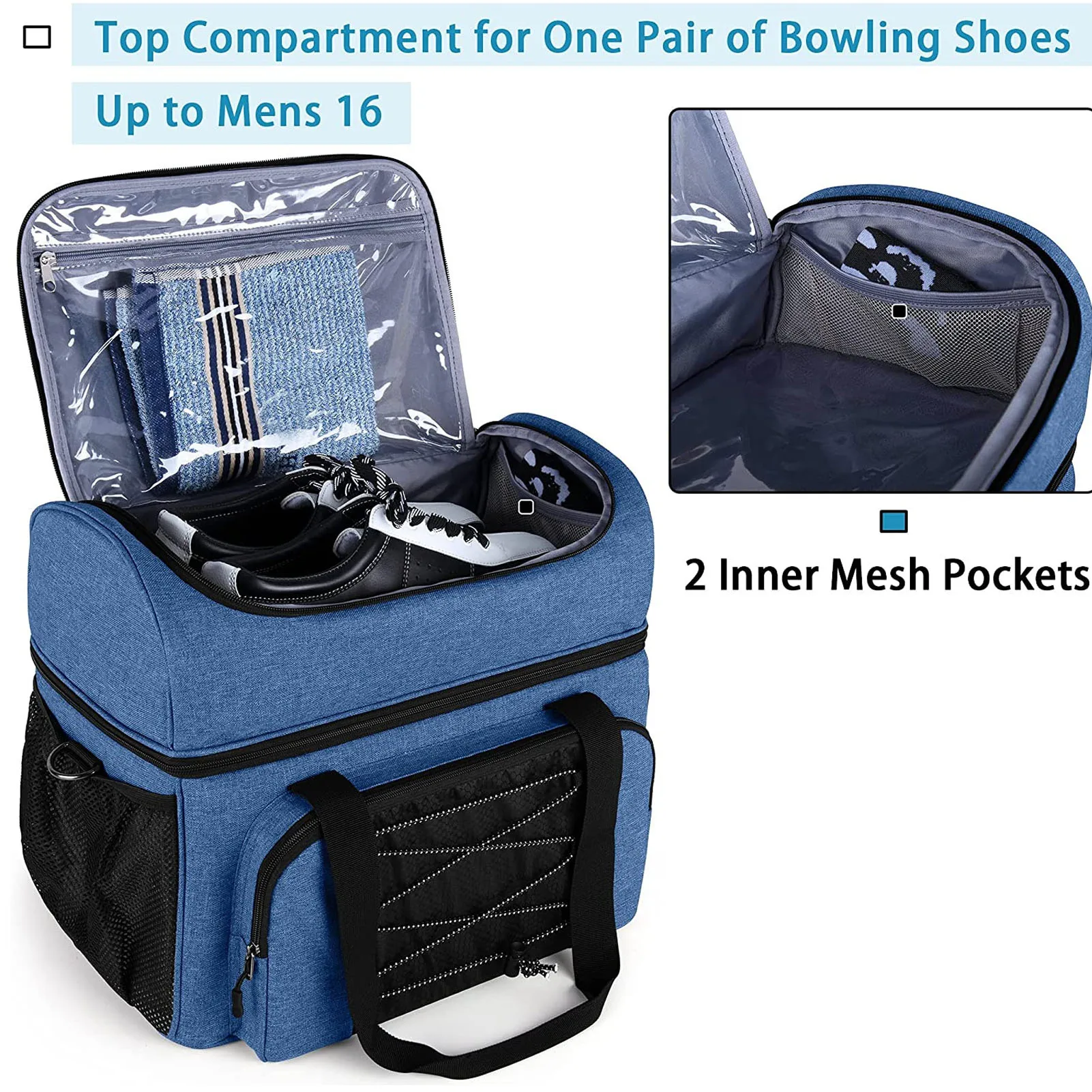 Bowling Ball Carry Bag Bowling Ball Bag with Padded Holder Portable 2 Balls Storage Bag Adjustable Shoulder Strap Large Capacity