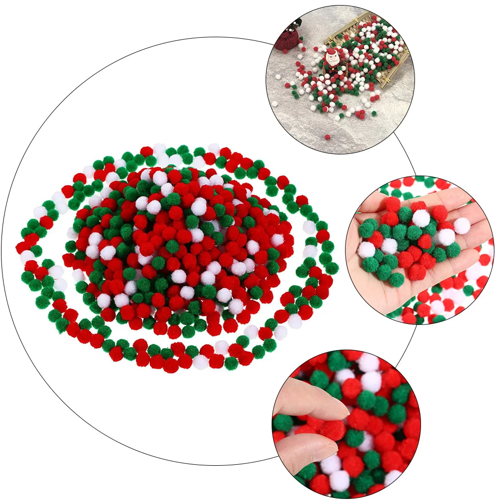 4 แพ็คคริสต์มาส Pompons DIY วัสดุ Ball ตุ๊กตาลูกบอลสีสัน Fluffy Pompom Poms