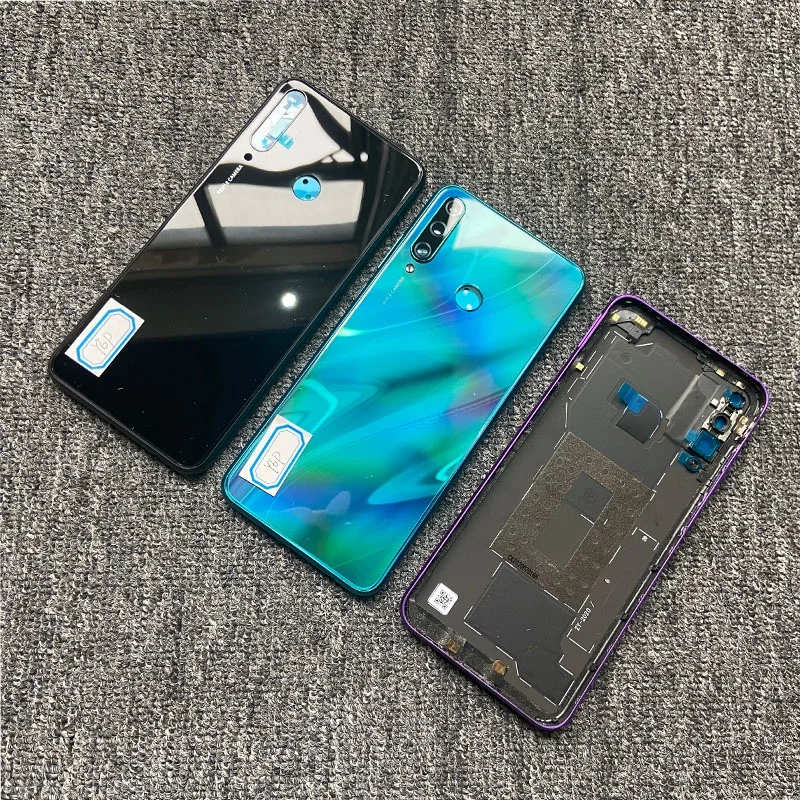 لهواوي Y6P 2020 عودة غطاء البطارية الإسكان الزجاج الباب الخلفي مع عدسة الكاميرا Y6 P MED-LX9 MED-LX9N استبدال