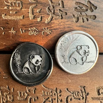 Cute Panda wax seal stamp fire seal stamp copper head 3D embossing brass head carving laser embossingseal seal stamp Diy toy