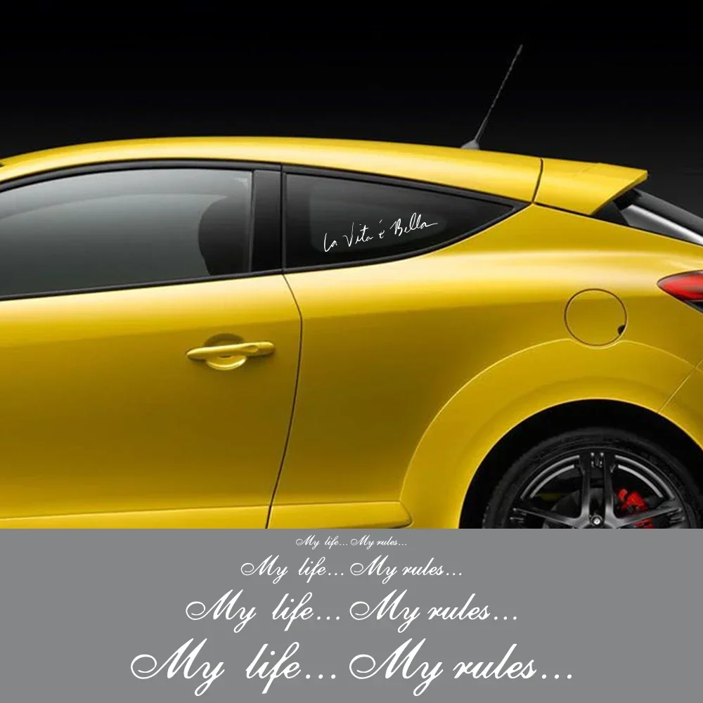 

Наклейки для автомобиля различных размеров: виниловые наклейки с надписями La Vita E Bella, модные креативные наклейки для стайлинга кузова и фар автомобиля
