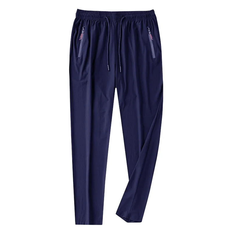 Summer Men Ice Silk Quick Drying Casual Pants Slim Fit Korean Version Ice Silk Pants Sports Pants Straight Tube Quick Drying P