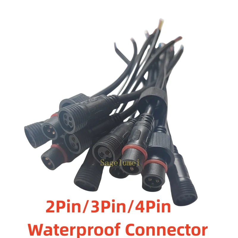 5/10Pairs 2pin 3Pin 4pin Led Waterproof Connector Male To Female Waterproof Cable for 5050 RGB WS2811 2812 6812 Led Strip Driver