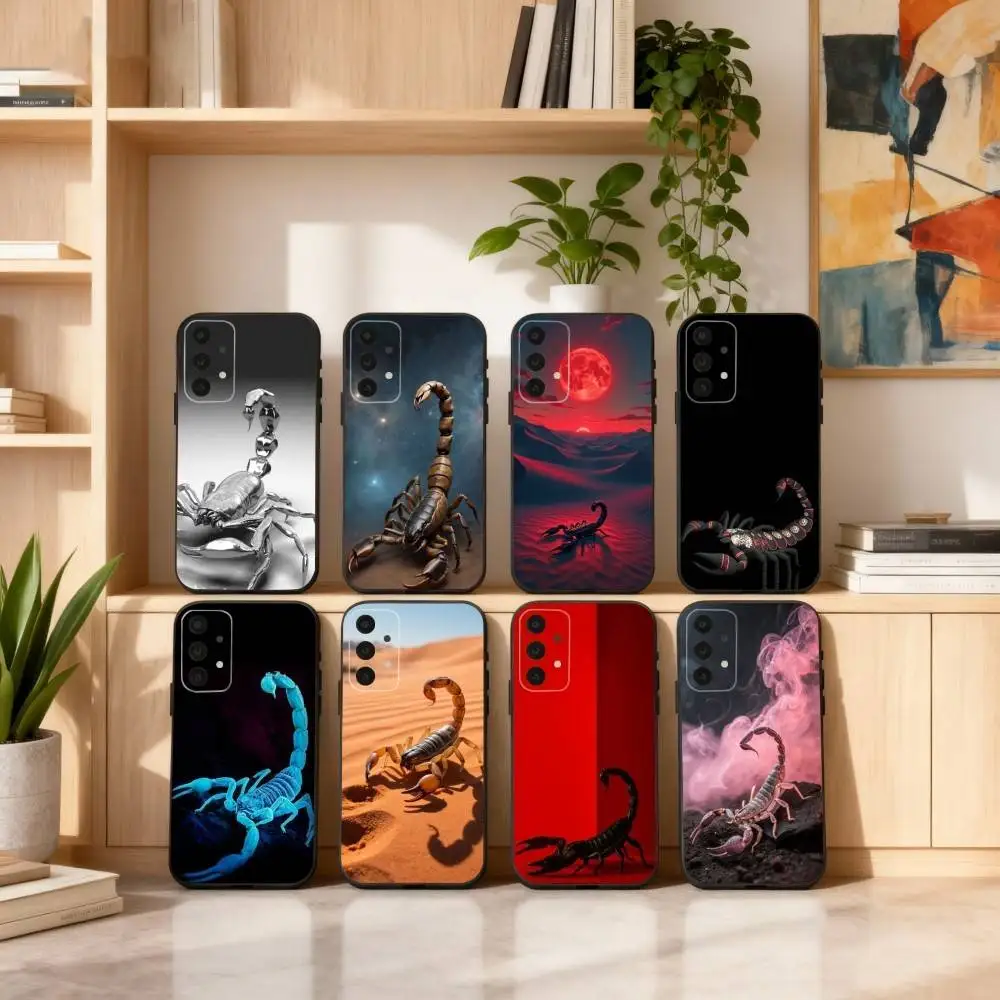 

Cool Art Animal Scorpion Phone Case For Samsung S25,24,23,22,30,21,10,9,Ultra,Plus,Lite,FE,4,5 G Soft Black Case