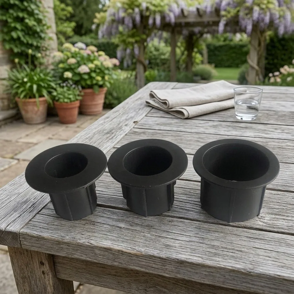PP Patio Umbrella Hole Insert Sleeve Set for Outdoor Dining Tables to Reduce Wobbling and Improve Stability in Windy Conditions