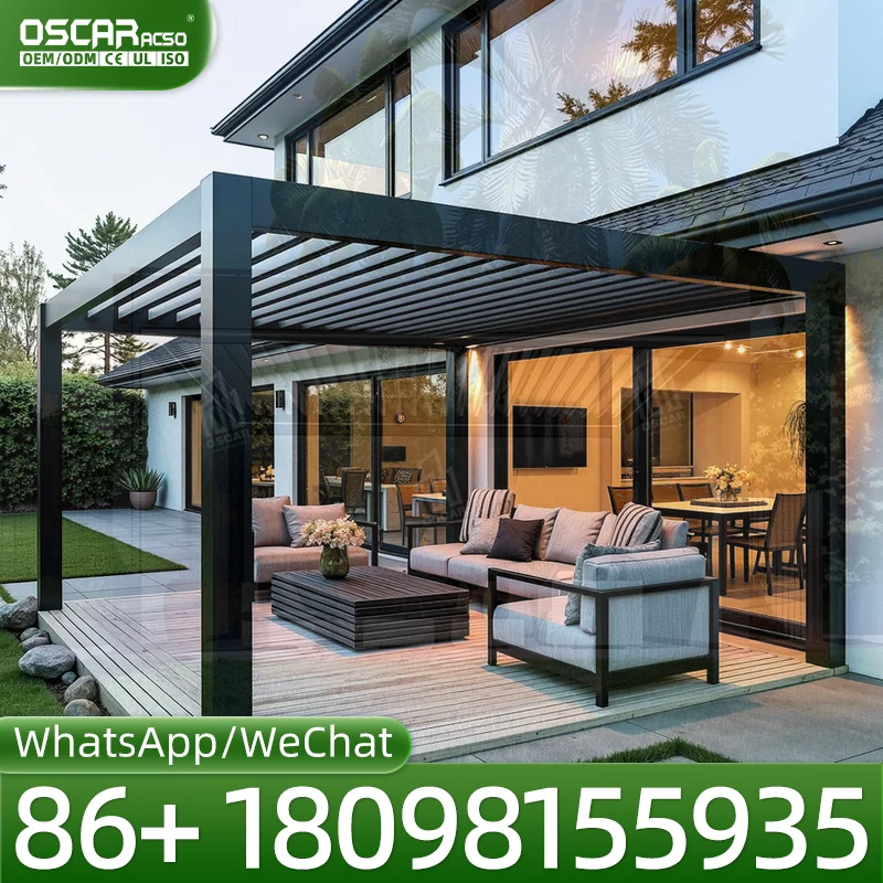 Fixed Roof Canopy Luxury Bioclimatic Garden Pergola Outdoor Customized Gazebo for Home Backyard Patio pergola