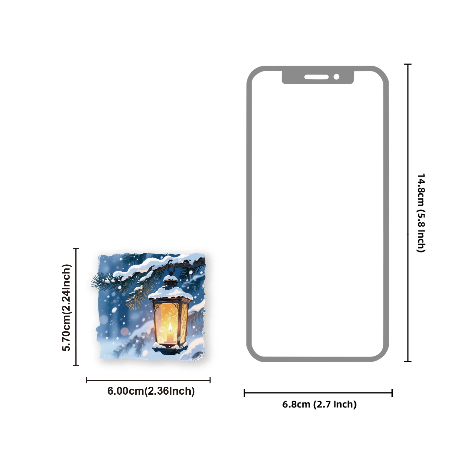 15枚の冬の街並みステッカー、スクラップブッキング、ラップトップ、電話ケース、DIYジャーナル、文房具デカール、季節のクラフト用品用