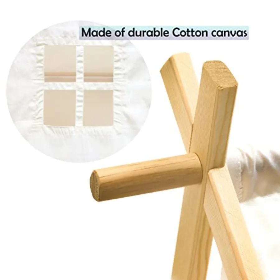 Teepee à cadre en A en toile de 3,3' avec étui de transport – Tissu en toile blanche personnalisable pour le camping et les événements en plein air