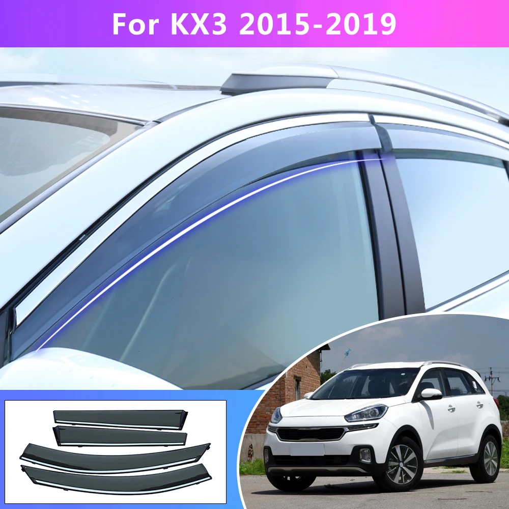 Window Weather Shield Deflector Guard For KIA KX3 2015 2016 2017 2018 2019 Car Styling Auto Accessories Sun Rain Visor Awnings